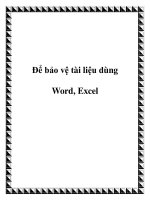 Để bảo vệ tài liệu dùng Word, Excel pdf