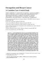 Occupation and Breast Cancer: A Canadian Case–Control Study docx
