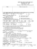 ĐỀ KIỂM TRA CHẤT LƯỢNG HỌC KỲ I NĂM HỌC 2012 – 2013 Môn: Hóa học – Lớp 8 ppt