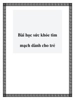 Bài học sức khỏe tim mạch dành cho trẻ pdf