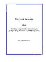 Đề tài: Giải pháp nâng cao chất lượng tín dụng tại Ngân hàng BIDV chi nhánh Quang Trung potx