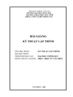bài giảng kĩ thuật lập trình