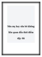 Sữa mẹ hay sữa bò không liên quan đến thời điểm dậy thì potx