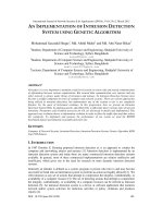 AN IMPLEMENTATION OF INTRUSION DETECTION SYSTEM USING GENETIC ALGORITHM pptx