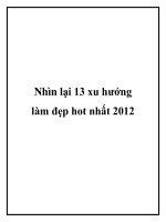 Nhìn lại 13 xu hướng làm đẹp hot nhất 2012 potx