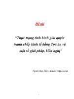 Đề tài “Thực trạng tình hình giải quyết tranh chấp kinh tế bằng Toà án và một số giải pháp, kiến nghị