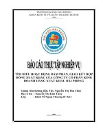 tìm hiểu hoạt động đàm phán, giao kết hợp đồng xuất khẩu của công ty cổ phần kinh doanh hàng xuất khẩu hải phòng