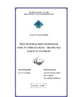 phân tích kết quả hoạt động kinh doanh tại công ty tnhh xây dựng - thương mại & dịch vụ tấn phước