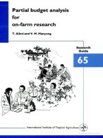 partial budget analysis for on farm research pdf
