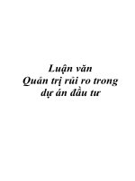 Luận văn Quản trị rủi ro trong dự án đầu tư ppt