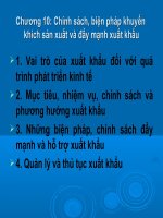 Chính sách, biện pháp khuyến khích sản xuất và đẩy mạnh xuất khẩu pdf