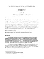 Zero Interest Rates and the Fall in U.S. Bank Lending pdf