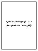 Quản trị thương hiệu - Tạo phong cách cho thương hiệu potx