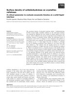 Báo cáo khoa học: Surface density of cellobiohydrolase on crystalline celluloses A critical parameter to evaluate enzymatic kinetics at a solid–liquid interface ppt