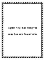 Người Nhật hào hứng với mùa hoa anh đào nở sớm potx