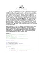C++ Lab 13 SORTI G Dr. John P. Abraham docx