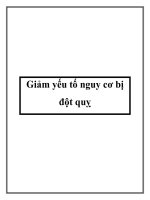Giảm yếu tố nguy cơ bị đột quỵ pdf