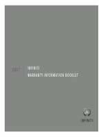 INFINITI 2007 WARRANTY INFORMATION HƯỚNG dẫn bảo HÀNH