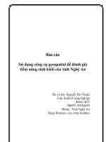báo cáo sử dụng công cụ geospatial để đánh giá tiềm năng sinh khối của tỉnh nghệ an