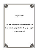LUẬN VĂN: Vốn lưu động và các biên pháp nâng cao hiệu quả sử dụng vốn lưu động tại công ty TNHH Phúc Tiến pdf