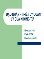ĐẠO NHÂN – TRIẾT LÝ QUẢN LÝ CỦA KHỔNG TỬ potx