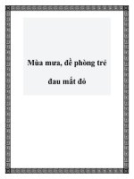 Mùa mưa, đề phòng trẻ đau mắt đỏ potx