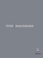 INFINITI 2010 WARRANTY INFORMATION HƯỚNG dẫn bảo HÀNH