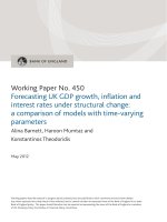 Forecasting UK GDP growth, inflation and interest rates under structural change: a comparison of models with time-varying parameters potx