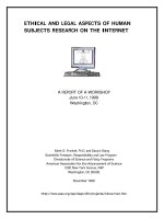 ETHICAL AND LEGAL ASPECTS OF HUMAN SUBJECTS RESEARCH ON THE INTERNET docx