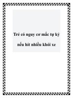 Trẻ có nguy cơ mắc tự kỷ nếu hít nhiều khói xe pot