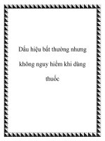 Dấu hiệu bất thường nhưng không nguy hiểm khi dùng thuốc pdf