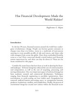 HAS FINANCIAL DEVELOPMENT MADE THE WORLD RISKIER? ppt