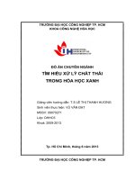 ĐỒ ÁN CHUYÊN NGÀNH: TÌM HIỂU XỬ LÝ CHẤT THẢI TRONG HÓA HỌC XANH docx