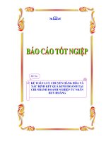 luận văn kế toán lưu chuyển hàng hóa và xác định kết quả kinh doanh tại chi nhánh doanh nghiệp tư nhân huy hoàng