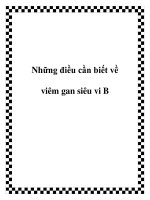 Những điều cần biết về viêm gan siêu vi B doc
