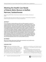 Meeting the Health Care Needs of Elderly Métis Women in Buffalo Narrows, Saskatchewan potx