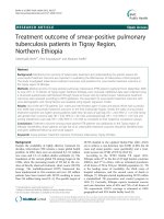Treatment outcome of smear-positive pulmonary tuberculosis patients in Tigray Region, Northern Ethiopia pptx
