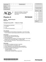 Vật lý A level: AQA PHYA5 2 c w QP JUN10