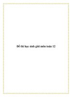 Đề thi học sinh giỏi môn toán 12 potx