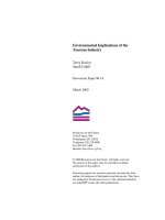 Environmental Implications of the Tourism Industry pdf