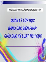 Quản lý lớp học bằng các biện pháp giáo dục kỷ luật tích cực docx