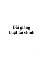 Bài giảng: Luật tài chính pot