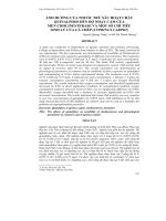 ẢNH HƯỞNG CỦA THUỐC TRỪ SÂU HOẠT CHẤT QUINALPHOS ĐẾN ĐỘ NHẠY CẢM CỦA MEN CHOLINESTERASE VÀ MỘT SỐ CHỈ TIÊU SINH LÝ CỦA CÁ CHÉP (CYPRINUS CARPIO) potx