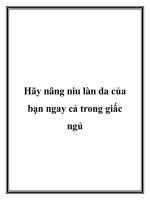 Hãy nâng niu làn da của bạn ngay cả trong giấc ngủ ppt