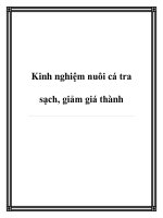 Kinh nghiệm nuôi cá tra sạch, giảm giá thành doc
