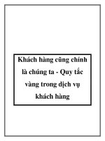 Khách hàng cũng chính là chúng ta - Quy tắc vàng trong dịch vụ khách hàng pdf