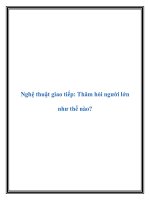Nghệ thuật giao tiếp: Thăm hỏi người lớn như thế nào? pot