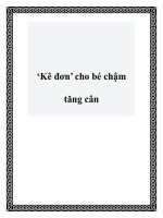 ‘Kê đơn’ cho bé chậm tăng cân doc
