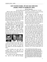 Giải thửong Nobel về hoá học năm 2004 (Nobel Prize in chemistry 2004) pptx