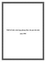 Thiết kế nhà vườn hợp phong thủy cho gia chủ sinh năm 1985 ppt